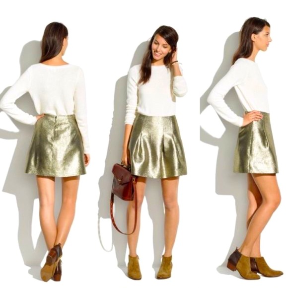 Madewell Dresses & Skirts - MADEWELL Rose Gold Champagne Mini Party Skirt,  Women’s Size 2, EUC